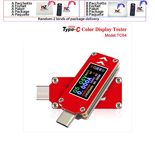 Type-C-боја LCD USB Voltmeter Ammeter напон на напон мерач на мерач на PD PD POWER USB тестер, TC64