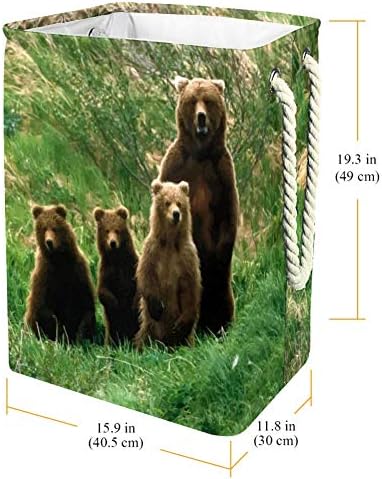 Семејство на мечка униси Склопувачки Пречки за Перење Со Рачки Корпа За Перење Голема Корпа За Складирање Кошница За Расадник