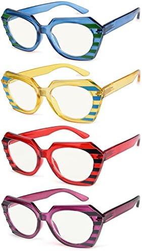 Очила За Очи 4-Пакувајте Прогресивни Очила За Читање Со Повеќе Фокуси За Жени Блокирање На Сина Светлина Без Линија Мултифокални Читатели
