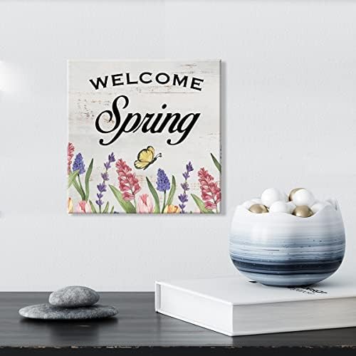 Ламеила фарма куќа добредојде пролетен знак wallиден печатење постери платно сликање цветни пролетни постер за печатење земја дома декор