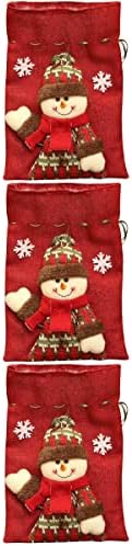 ifundom Божиќни украси 3 парчиња торбички за постелнина торбички вреќаат Божиќни кесички украси за дома