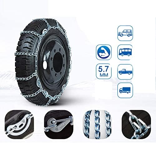 Ланец на влечење на гуми во гума од 2, анти-лизгање на синџирот на снежни гуми, ланци на снежни гуми за итни случаи со итни