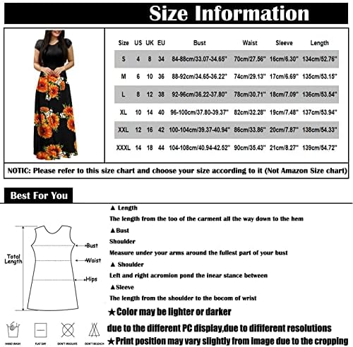 Maseенски моден печатен екипа на вратот со кратки ракави со кратки ракави со долги гроздобер цветни макси фустани фустан за плажа за жени2023