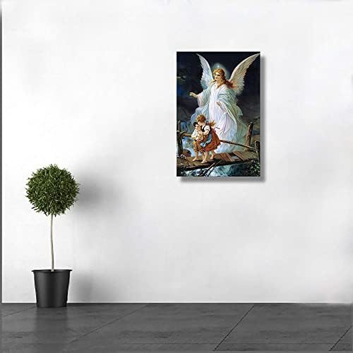 Ангел постер врамен гроздобер wallидна уметност за дневна соба уметнички дела чувар ангел, wallид декор платно за сликање слики
