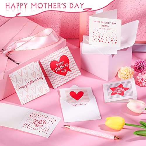 Фачито 24 Поставува Картичка За Денот На Мајката со пликови 3,35 х 3,35 Инчи 6 Избрани Среќен Ден На Мајката Љубовна Мала Белешка Картичка
