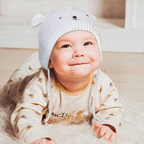Сомалер бебе плетени зимски капи новороденчиња новороденче есен симпатична уво памук, поставена шапка за момчиња за момчиња за момчиња