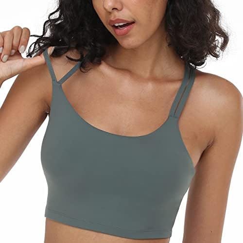 HSIA Sports Bras For Women Strappy Criss Cross Back Medion Supportion Grount Top со отстранлив чаша