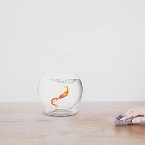 Ipetboom стаклена вазна 3 парчиња чиста риба сад Глобус риба резервоар Терариум држач за свеќи меурчиња тркалезно цветно вазна сад, мал
