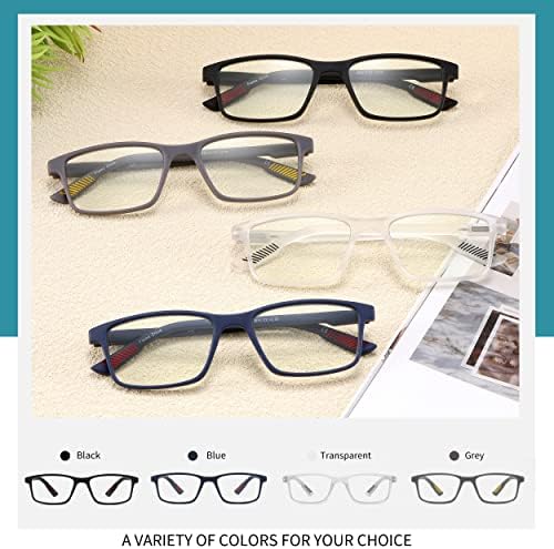 Ивнуои 4 Спакувајте Очила За Читање Сина Светлина Што Ги Блокираат Читателите За Мажи, Лесни Компјутерски Очила Со Пролетна Шарка