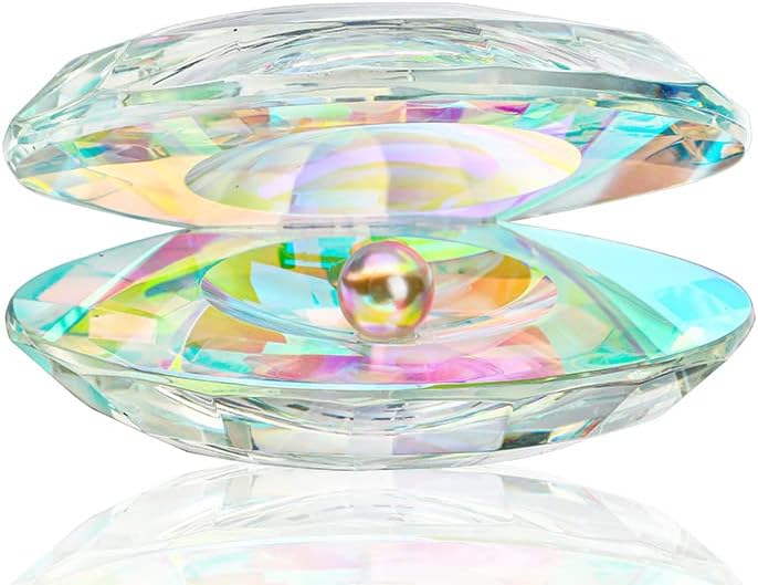 H&D Hyaline & Dora Chapture Crystal Seashell Collectible, фигура на стаклена обвивка со бисер за декор на маса за подароци за свадба