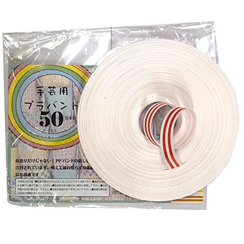 Konoya Shoji 00321508 PP Band, бела црвена лента, 0,6 инчи x 164,4 ft