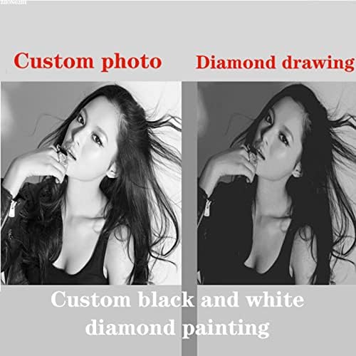 5d DIY Фото прилагодено, дијамантско сликарство, дијамантски вез, вкрстено бод, целосна 3Д дијамантска сликарска слика со црно