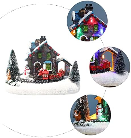 Нолитој 1 компјутер Божиќ светло украс зимски декор за дома, светлечка Божиќна куќа Осветлена Божиќна градски украси уникатни креативни