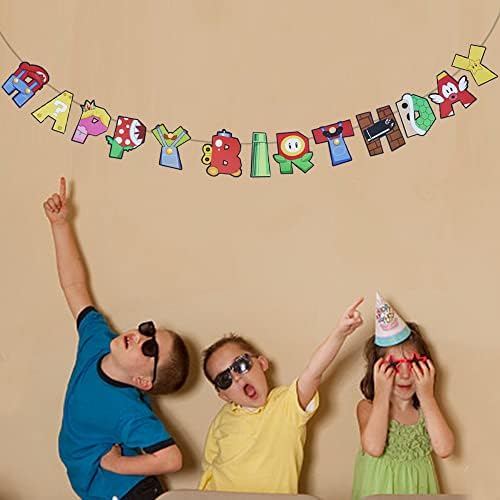 Марио Среќен роденден банер-Марио Цртан филм Тематските банер За Момчиња Девојки Деца Тинејџери Возрасни Роденден Материјали