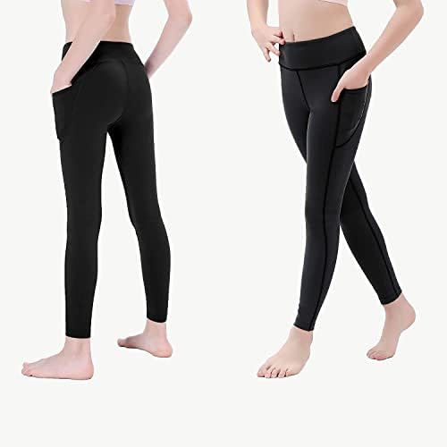 Црни хеланки девојки униформни панталони за тинејџери девојки деца атлетски хеланки црни танцувачки панталони девојки јога панталони