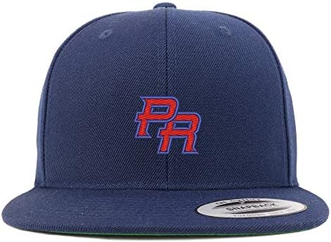 Трендовски продавница за облека Порто Рико ПР мала извезена капаче за бејзбол капа на Snapback Flatbill