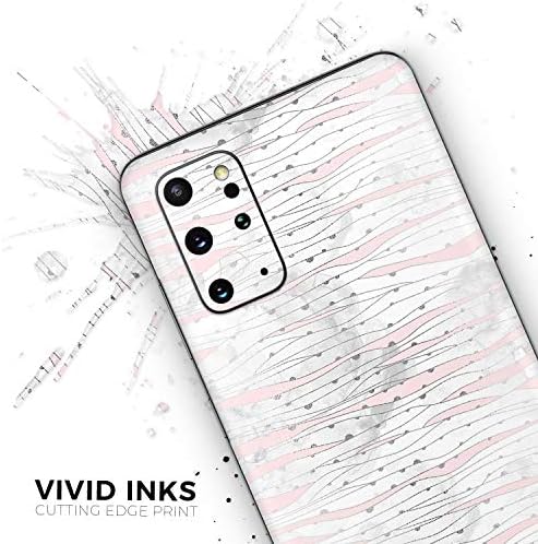 Дизајн Скинц Карамфила Сребрена и розова мермер V10 Заштитна винил декларална обвивка за кожата компатибилен со Samsung Galaxy S20