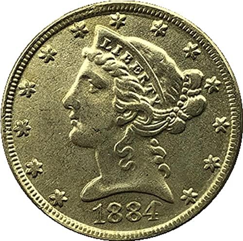 1884 американска Слобода Орел Монета Позлатена Криптовалута Омилена Монета Реплика Комеморативна Монета Колекционерска Монета Среќа Монета Cr