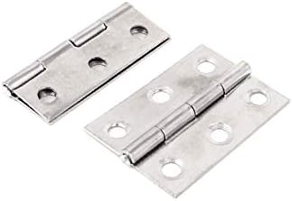 X-Ree 10pcs 1,7 x1.2 44x31mm Сребрен тон метал шкаф врата на вратата на вратата (10 парчиња 1,7 '' x1.2 '' Bisagras de Porerta de Gabinete