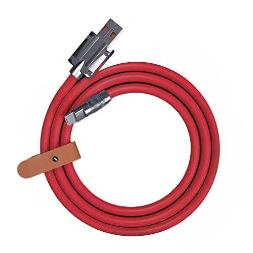 Recyphi chubby 1.0-USB кабел за полнење на кабел USB A до микро-USB кабел за полнење со андроид Трајно гума гума, црвена, 3,3ft