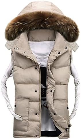 ADSSDQ роденденска качулка јакна за мафијаки за ракави, без ракави, трендовски пад, топло со капаче пуфер јакна, зип на удобност полиестер1010