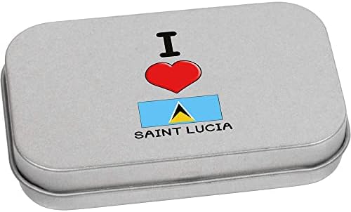 Azeeda 80mm 'I Love Saint Lucia' Metal Hinged Clag/Storage Cox