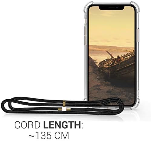 CWMobile Crossbody Case компатибилен со Apple iPhone 11 Pro Case - Clear TPU телефонски покритие w/лента за лента за лента - транспарентен/црно