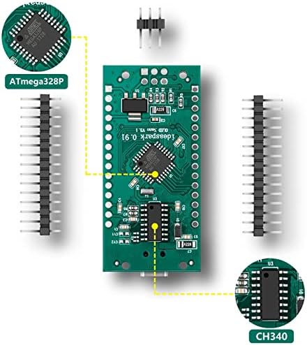 IdeasPark Nano v3.0, Nano Board Atmega328p CH340 Micro Controller Вграден 0,91 '' OLED дисплеј 128x32 SSD1306 IIC IIC IIC целосно компатибилен