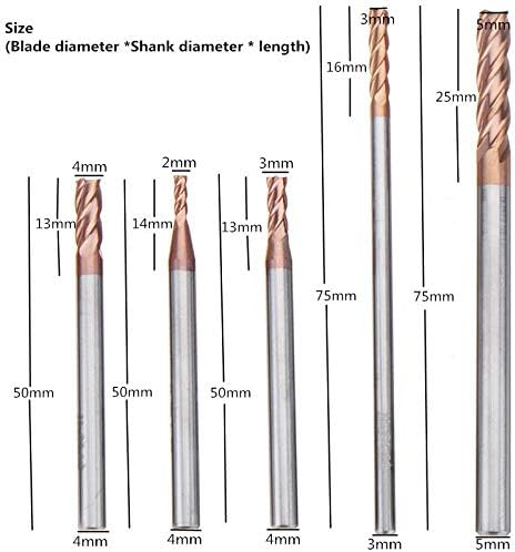 Gongju31 1-5mm Altin Tungsten Carbide 4 Flute End Milling Cutter CNC алатка за подобрување на домот