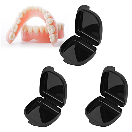 3 Случаи за држачи за заби, заби за држач за заби на заби Компактен протеза за заштита на устата за складирање на уста за складирање на половина