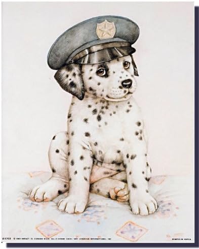 Симпатична далматинска кутре полиција wallид декор кученца детска соба уметност постер