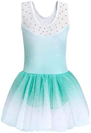 Балет леотард со здолниште од туту за девојчиња за девојчиња за танцување гимнастика мали деца искривени облеки за забава во снегулка