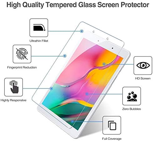 Procase [2 Pack] Galaxy Tab A 8.0 2019 Заштитник на екранот T290 пакет со 4 пакувања за чистење на екранот за чистење на плочки