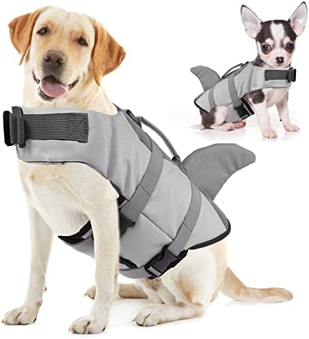 Доживотна јакна за кучиња, безбедност на плови за миленичиња Ripstop Lifeивотен елек со рачка за спасување за мали средни големи кучиња, зачувач