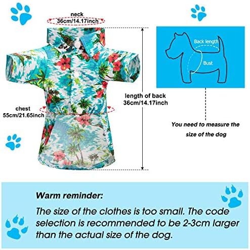 3 парчиња миленичиња куче хавајски костум, вклучуваат ладни маици на кученце кучиња летна облека, смешно слатко куче ретро
