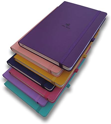 Yrl Најдобар тетратка со хард -лаптоп со куршуми со јамка со пенкало, решетка/точка решетка, 5,7х8,3, 192 нумерирани страници со