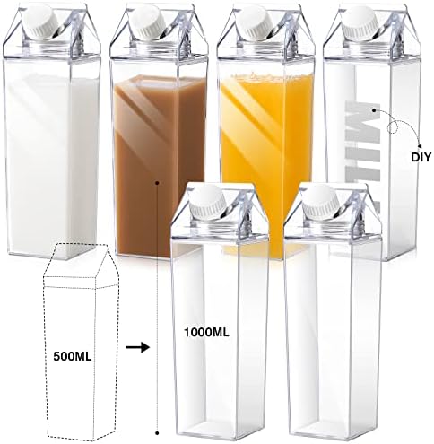 Чисто млеко картонски шише со вода 1000 ml/ 34 мл преносен контејнер за млеко што може да се употреби симпатична пластична млеко