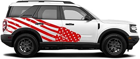Страна Големи Американски Знаме Графика Налепници Налепници Компатибилен Со Форд Бронко Спорт