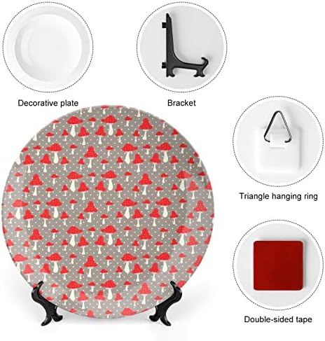 Симпатична црвена печурка коска Кина Декоративна чинија Керамички плочи занает со приказ за украси за внатрешни работи