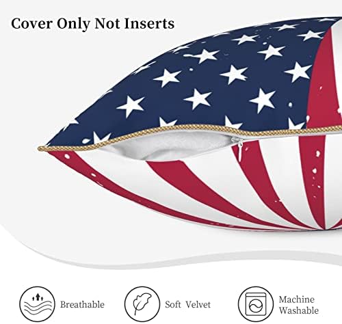 Myshe пакет од 2 кадифени уникатни американско знаме Декоративни плоштади перници Постави софа спална соба автомобил 18 x 18