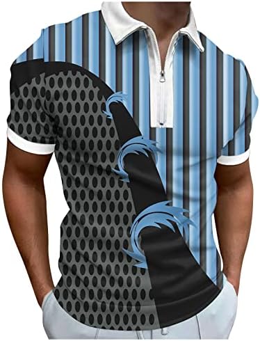2023 Нови мажи лето дигитално 3Д печатење моден постер празник плажа лапел патент маица со кратки ракави маица маица