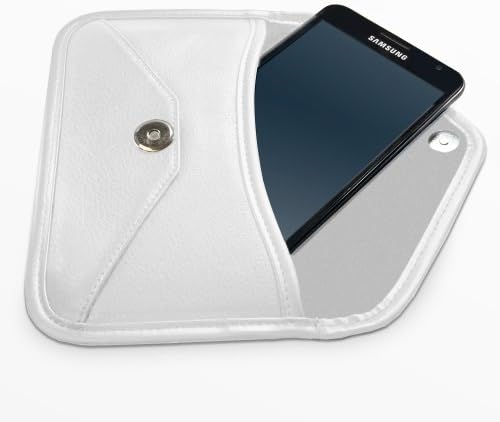 Boxwave Case за LG G8 Thinq - Елитна кожна торбичка за месинџер, синтетички кожен покритие дизајн на пликови за LG G8 Thinq - Брегот