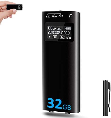 Мини Диктафон, Hfuear 32gb Глас Активиран Рекордер, 2400 Часа Капацитет За Снимање Снимки, 26 Часа Траење На Батеријата, Уред