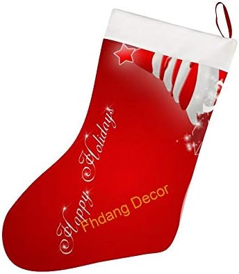 Ирваси Дедо Мраз Божиќни чорапи, големи Божиќни камиони, висечки чорапи за декорации за Божиќни семејни празници за забава, 10x16,5 инчи
