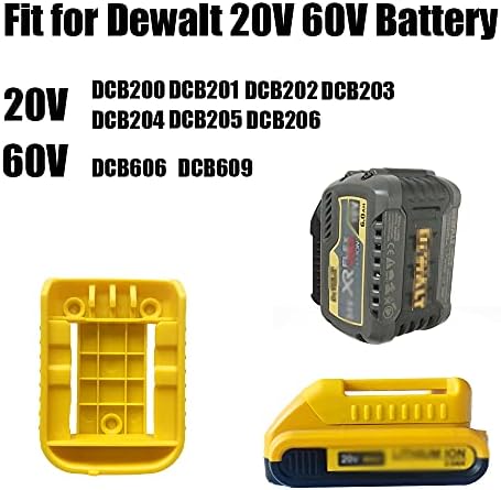 Uosxvc 14-пакети држачи за батерии за DeWalt 20V Mount Dock се вклопуваат за 20V 60V максимум жолта
