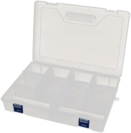 AEXIT прилагодливи 10 организатори на алатки слотови правоаголник чип електронски делови за складирање кутии за кутии со алатки чиста бела