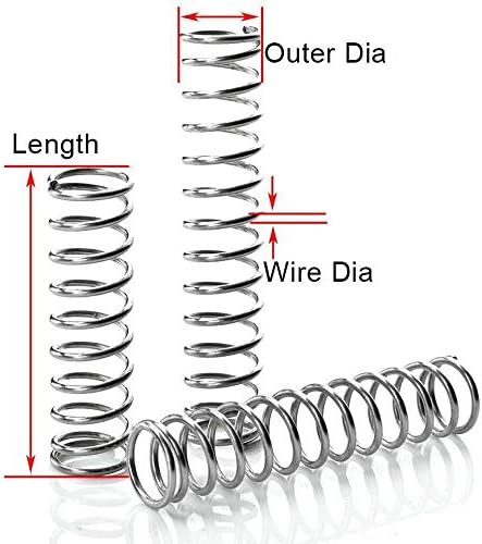 Заменете ја резервната пролетна компресија пролетна жица DIA 0,7 mm Надворешна диа 7мм бела цинк обложена затегнато затегнатост Должина