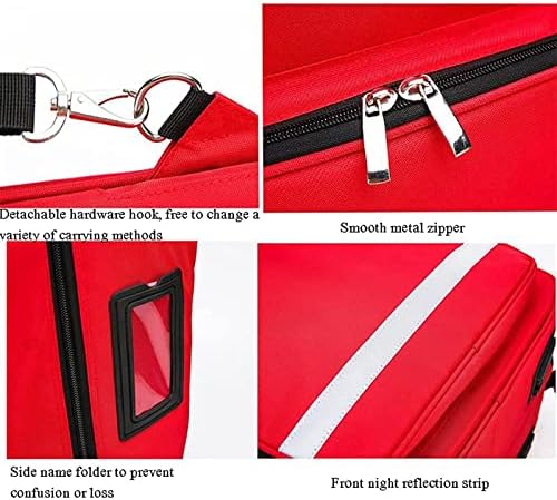 Комплет за прва помош Атекги, отворено за прва помош, црвен најлон водоотпорен крст -месинџер торба отворено спортско семејство Комплет за