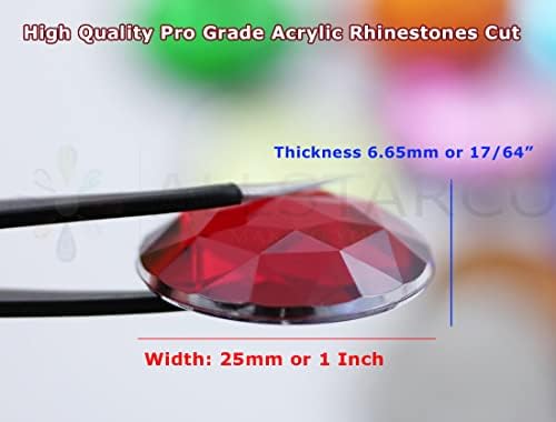 AllStarco 25mm Crystal H102 Flat Round Round Acrylich Rhinestones Пласни кружни скапоцени камења за правење костуми за правење накит за накит