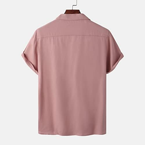 Xxbr 2023 Нова машка обична цврста кошула со кратки ракави со сингл на градите, се исклучуваат кошули од јака кошници мажи памук